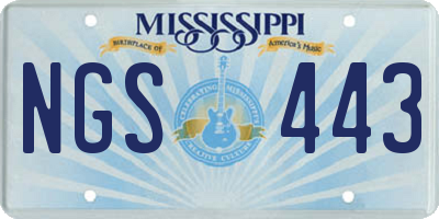 MS license plate NGS443