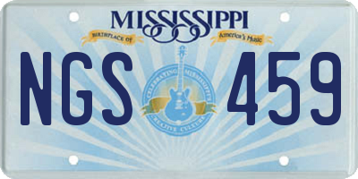 MS license plate NGS459