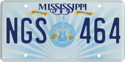 MS license plate NGS464