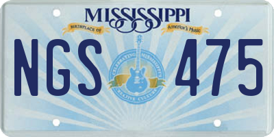 MS license plate NGS475