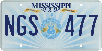 MS license plate NGS477