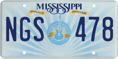 MS license plate NGS478