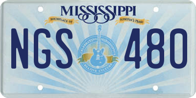 MS license plate NGS480