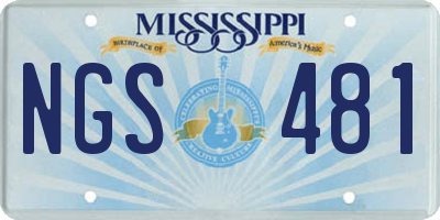 MS license plate NGS481