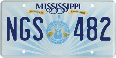 MS license plate NGS482