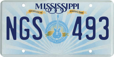 MS license plate NGS493