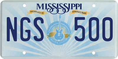 MS license plate NGS500