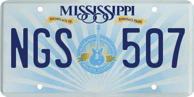 MS license plate NGS507