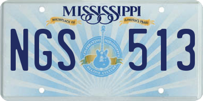 MS license plate NGS513
