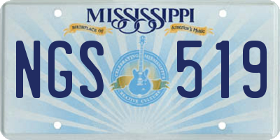 MS license plate NGS519