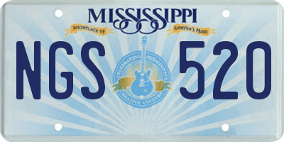 MS license plate NGS520