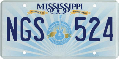 MS license plate NGS524