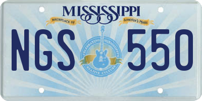 MS license plate NGS550