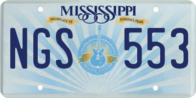MS license plate NGS553