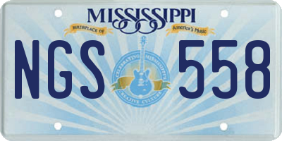 MS license plate NGS558