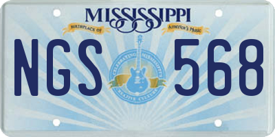 MS license plate NGS568