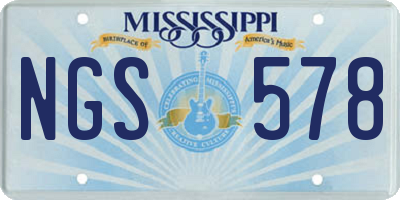 MS license plate NGS578