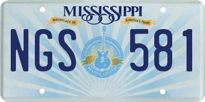 MS license plate NGS581