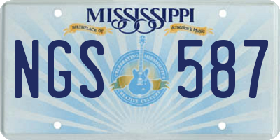 MS license plate NGS587