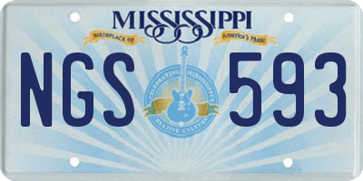 MS license plate NGS593