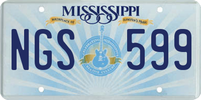 MS license plate NGS599