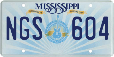 MS license plate NGS604