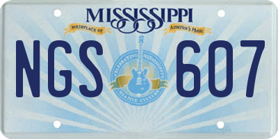 MS license plate NGS607