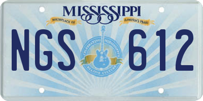 MS license plate NGS612