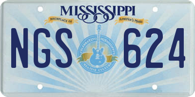 MS license plate NGS624