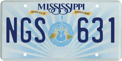 MS license plate NGS631