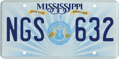 MS license plate NGS632