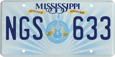 MS license plate NGS633