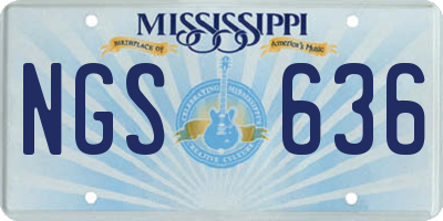 MS license plate NGS636