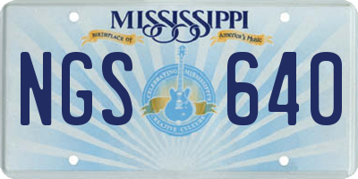 MS license plate NGS640
