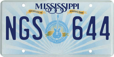 MS license plate NGS644