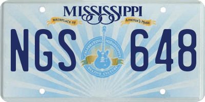 MS license plate NGS648