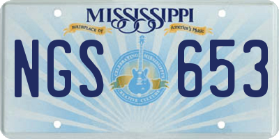 MS license plate NGS653