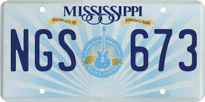 MS license plate NGS673