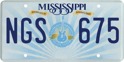 MS license plate NGS675