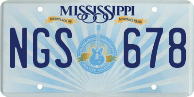 MS license plate NGS678