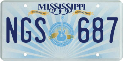 MS license plate NGS687
