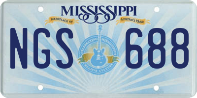 MS license plate NGS688
