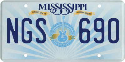 MS license plate NGS690
