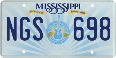 MS license plate NGS698