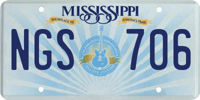 MS license plate NGS706