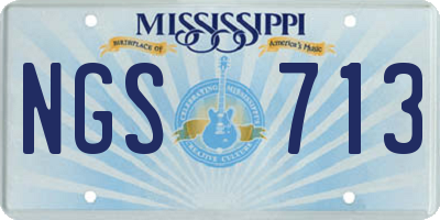 MS license plate NGS713
