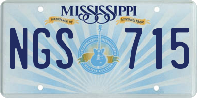 MS license plate NGS715