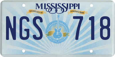 MS license plate NGS718