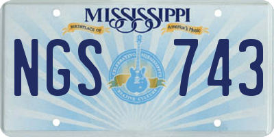 MS license plate NGS743