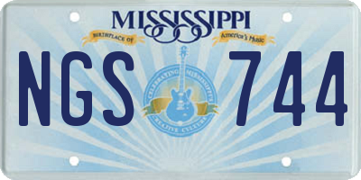 MS license plate NGS744